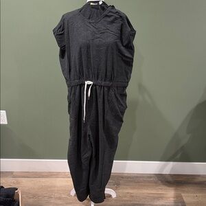 Zella Charcoal Jumpsuit with Drawstring Waist
